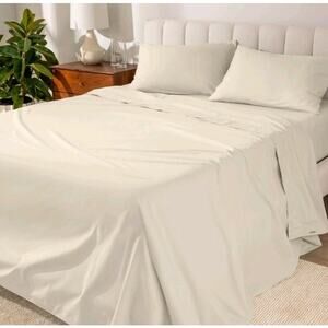 Everyday Home by Trident 100% Organic 300 TC Cotton Sheet Set - King - Sand